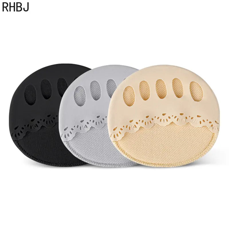 RHBJ 2pcs/set Five Toes Forefoot Pads for Women High Heels Half InsolesSilicone Insoles Gel Insoles Breathable Foot Care Tool