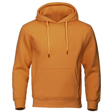 Solid Color Men Hoodies Fleece Warm Mens Sweatshirt Fashion Streetwear Casual Men's Loose Breathable Pullovers Brand Hoody