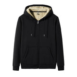 Winter Jacket Men Lambswool Warm Thicken Jackets Jogging Casual Zip Up Coat Men Sweatshirt Plush Lined Cardigan Hoodie