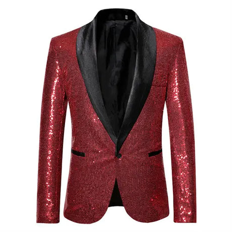 Shiny Gold Sequin Glitter Embellished Blazer Jacket Men Nightclub Prom Suit Coats Mens Costume Homme Stage Clothes For singers