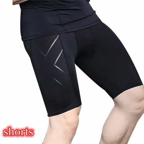 Men's sports pants compression quick-drying fitness sports leggings sportswear training basketball tights gym running shorts men