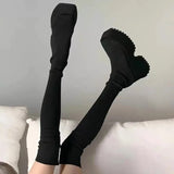 Autumn Winter Women's Over The Knee Sock Boots 2023 Stretch Knitted Thick Heels Long Boots Woman Slip on Platform Shoes