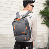 JBTP Casual Business Men Computer Backpack Light 15 inch Laptop Bag Waterproof Oxford cloth Lady Anti-theft Travel Backpack Gray