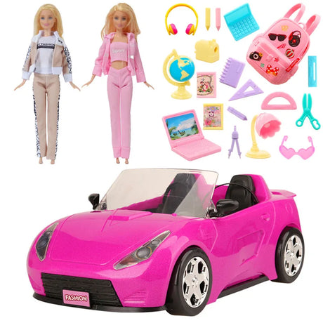 Cars Toys Miniature Dollhouse Accessories 30cm Girls Boy Kids Car Model for Barbie Dolls Travel Children Game Birthday Gift