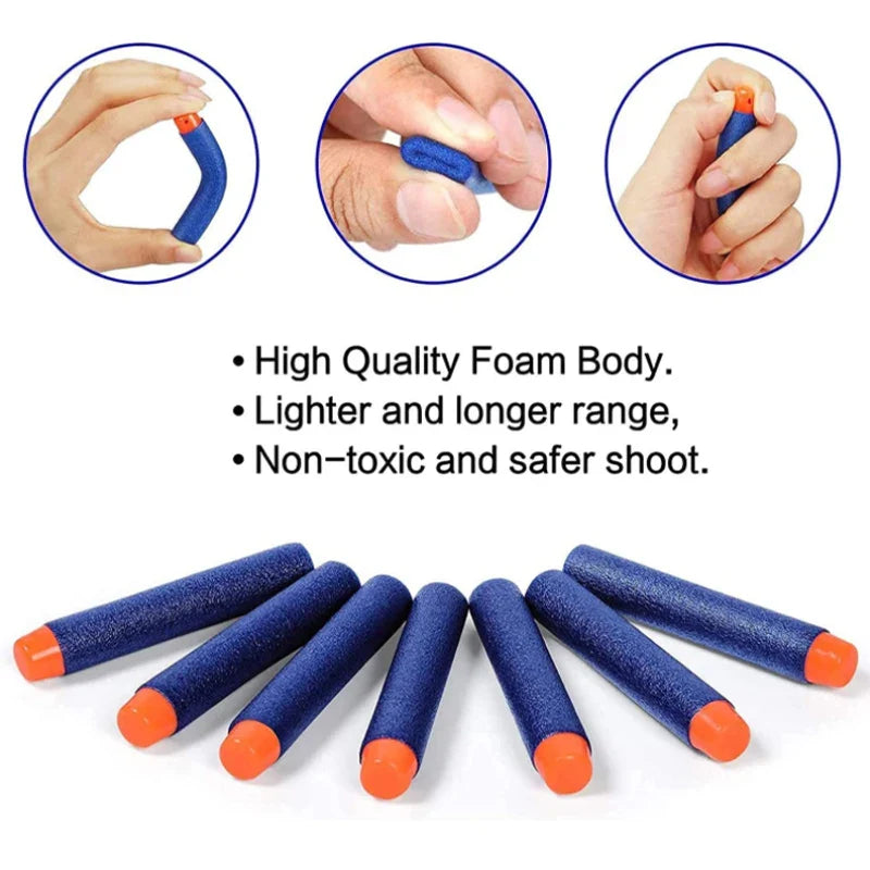 7.2cm 50/100pcs For Nerf Soft Bullets Darts Round Head Refill Sponge Darts Kids Toy Gun Bullets For NERF N-Strike Blasters