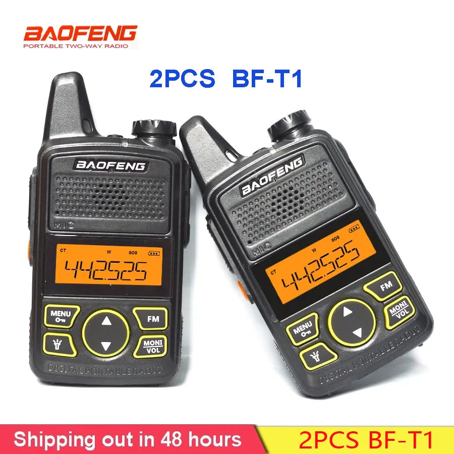 2pcs Baofeng BF T1 Mini Walkie Talkie Ham Comunicador Two Way Radios Portable Profesional BFT1 Radio Stations Transceiver