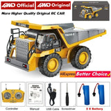 4WD Children Remote Control Excavator RC Car Alloy Dump Truck Bulldozer Engineering Off Road 4x4 Vehicle Boy Girl Toy Kids Gift