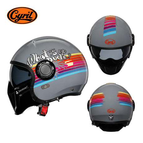 Modular Motorcycle Helmet Full Face Helmet Open Face Helmet Double Lens DOT ECE APPROVED OP12A Man Woman Retro Moto Helmets