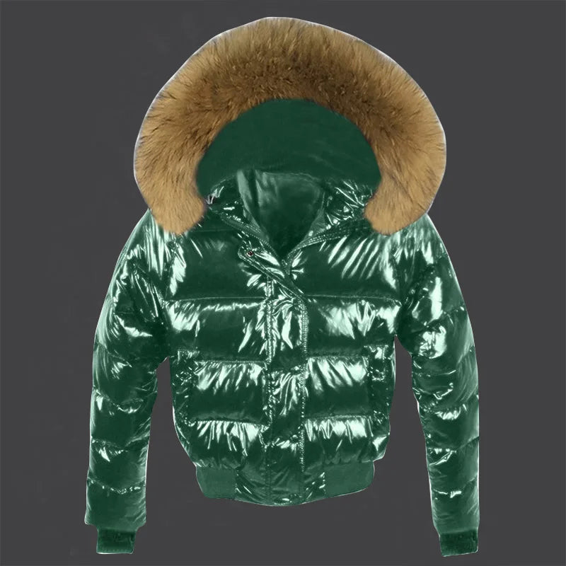 Fake Fur Parkas Waterproof Women Down Jacket 2023 Winter Jacket Women Coat Black Lady Clothing Warm Female Jacket Short Parka