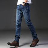 New Jeans Men's Winter Seasons Regular Straight Leg Men's Pants Elastic Slim Fit Casual Men's Pants