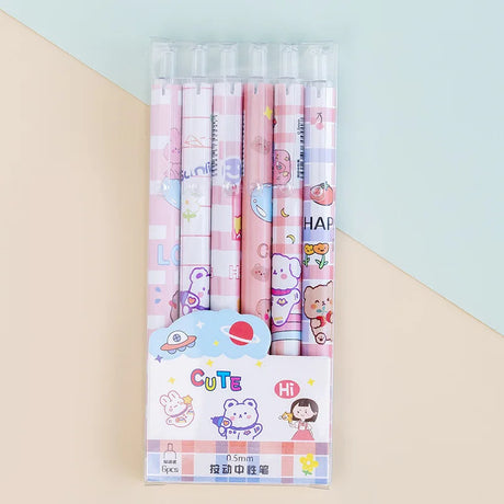 6PCS Cute Game Genshin Impact 0.5mm Gel Pens Stationery Supplies Pen Writing Store Stationary Aesthetic Korean School Fine Tip