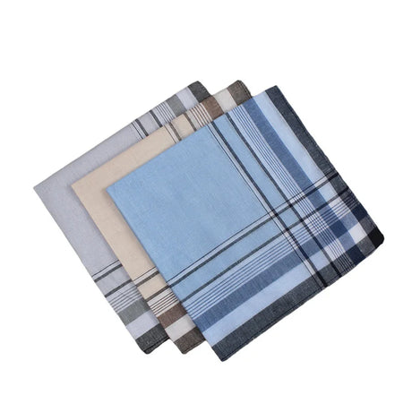 Lot Square Plaid Stripe Handkerchiefs Men Classic Vintage Pocket Pocket Cotton Towel for Wedding Party 38*38cm Random