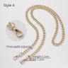 Golden Bag Chain Accessories Metal Extension Chains Underarm Crossbody Shoulder Belt Replacement Bags Strap For Women's Bag