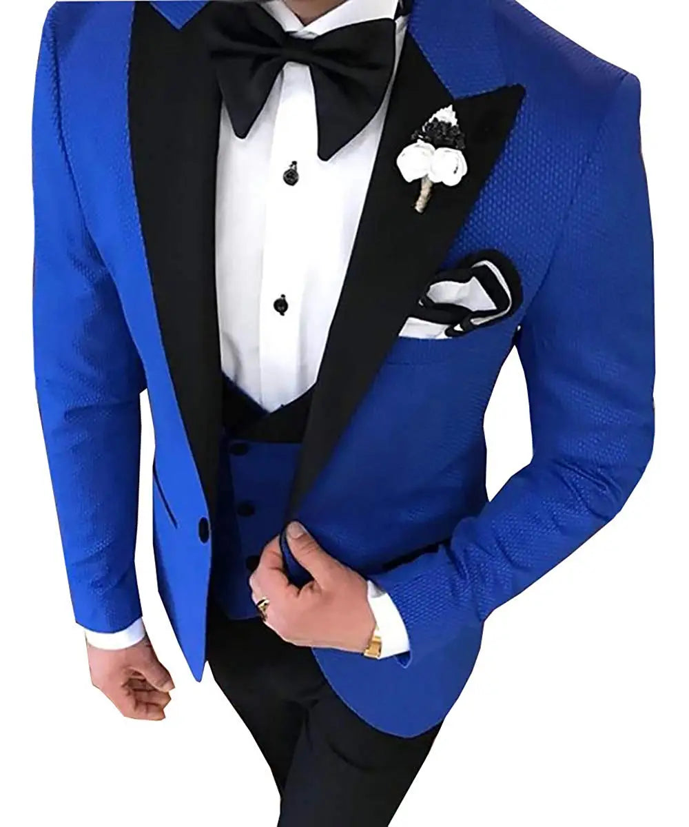 2023 Men 3 Pieces Suits For Men Custom Made Groom Groomsmen Tuxedos Wedding Men Suit Terno Masculino(Jacket+Pant+Vest)