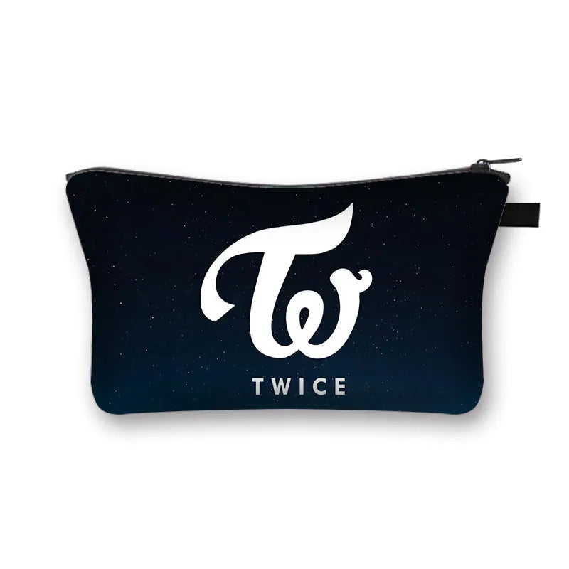 Korean Twice Cosmetic Case Fancy Nayeon Women Makeup Bags Lipstick Jewels Storage Bag Organizer Washing Toiletry Cosmetic Bag