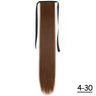 Synthetic Ponytail Hair Extension Natural Hairpiece Clip In Wrap Around Pony Heat Resistant Black Burgundy Hairstyle