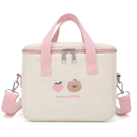 Waterproof Mommy Thermal Insulation Bag Baby Feeding Bottle Cooler Bag Embroidery Bear Mother Baby Portable Food Storage Bag