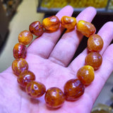 Natural Raw Amber Bracelet Men Women Healing Gemstone Fine Jewelry Genuine Baltic Ambers Tumbled Stone Bracelets Bangles