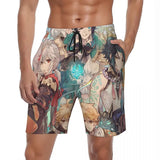 Genshin Impact Board Shorts Summer Anime Print Running Beach Short Pants Men Breathable Classic Custom Large Size Beach Trunks