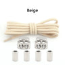 1Pair Round Elastic Laces Sneakers Lock Shoe Laces Without Ties Metal Buckle Laces Kids Adult No Tie Shoelaces Shoes Accessories