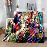 Anime JoJo's Bizarre Adventure Stone Ocean flannel Blanket Throw blanket Warm Sofa bed  children and girls Gift s