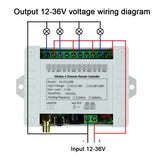 DC 12V 24V 4-Way Remote Control Switch Point-Acting Self-Locking Interlocking Adjustable Access Gate Control Panel Accessories