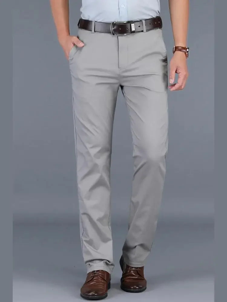 2021 Cotton Straight Loose Casual Trousers Large Size Fashion Men's Business Suit Pants Men's Pants