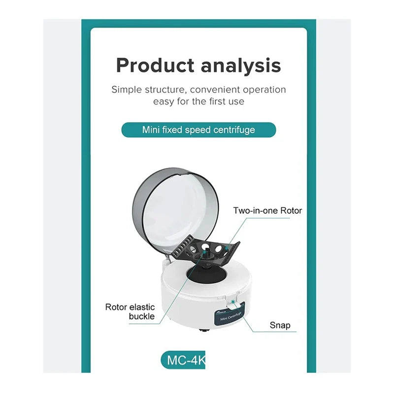 JOANLAB Laboratory Centrifuge Digital Plasma Mini Centrifuge For 0.2/0.5/1.5/2Ml Test Tube 4000 Rpm EU Plug Easy To Use