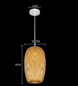 Bamboo Pendant Lamp Hand Knitted Chinese Style Weaving Hanging Lamps 18/19/30cm Restaurant Home Decor Lighting Fixtures