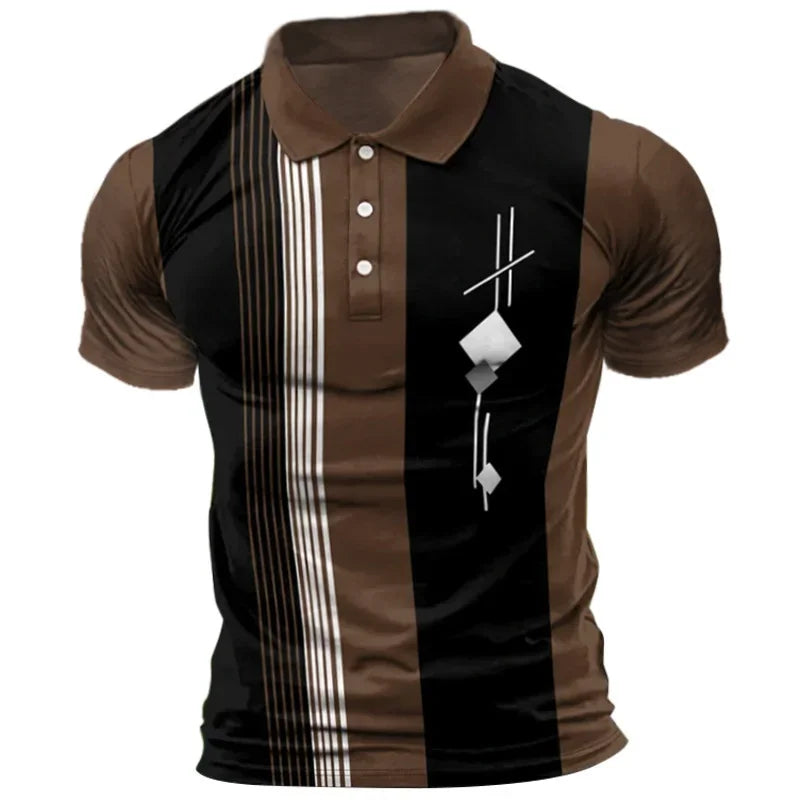 Plaid Men's Polo Shirts 2024 New Fashion Business Short-sleeved T Shirt Oversized Lapel Tops Tees Summer Casual Men Clothing