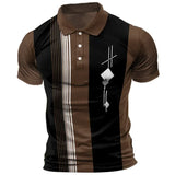 Plaid Men's Polo Shirts 2024 New Fashion Business Short-sleeved T Shirt Oversized Lapel Tops Tees Summer Casual Men Clothing