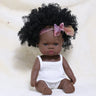 35cm Newborn Reborn African Doll Baby Simulation Soft Vinyl Children Lifelike Toys Christmas Birthday Toys Dolls for Babies