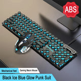 Three-piece Set Punk Gaming Keyboard and Mouse Earphone Set Luminous Keyboards 1600 DPI Mice Headset Combos Computer Accessories