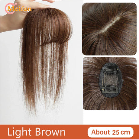 MEIFAN Synthetic False Bangs Clip-In Bangs Extension Natural Neat Fake Fringe Topper Hairpiece Invisible Clourse Hairpieces