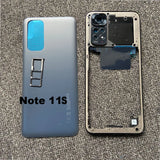 For Xiaomi Redmi Note 11 11s Full Housing Back Battery Cover Rear Case Middle Frame + Volume Button Camera Glass Sim Tray Grobal