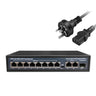 Full Gigabit POE Network Ethernet Switch Unmanaged  Hub 120W 8 POE +2 RJ45 +1 SFP Uplink Ports 1000Mbps 802.3 Af At for CCTV
