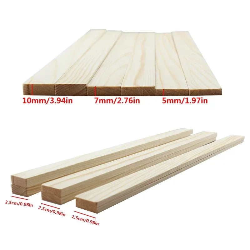 6Pcs  Mud Roller Guide Wooden Strip Mud Plate Forming Guide Rail Ceramic Clay Board Guide Pottery Polymer Modeling Tools 5-10mm