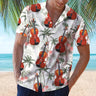 2023 New Hawaiian Red Leaf Tropical Shirts Floral Men Dazn Tops Summer Casual Short Sleeve Button Chemise Loose Vacation Beach