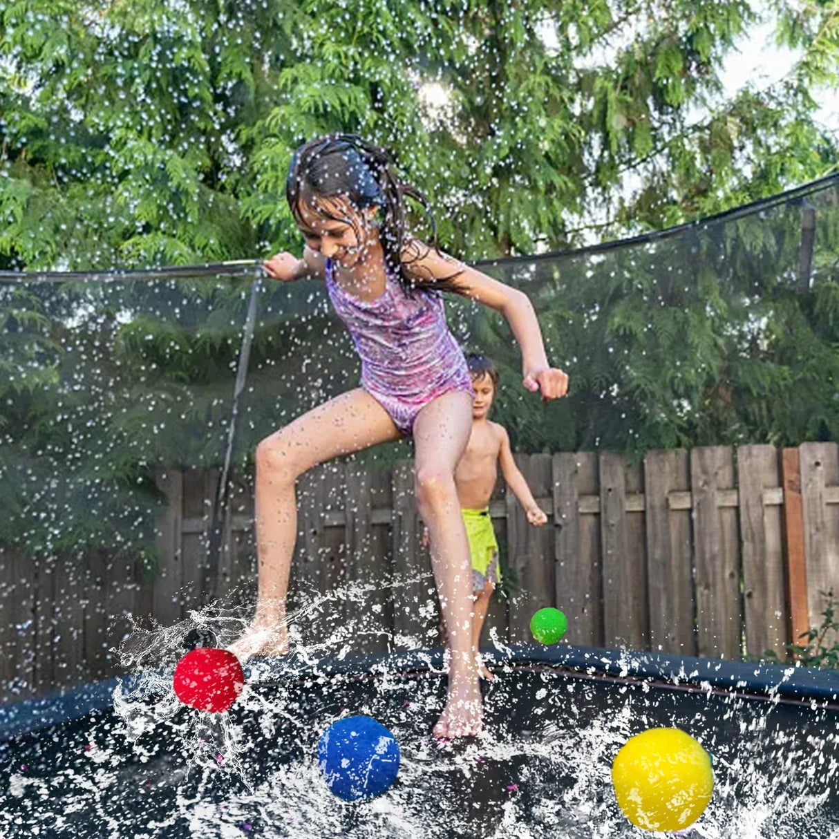 50pcs Reusable Water Balls Absorbent Cotton Splash Balls For Kids Water Balloons Fight Accessories For Pool Trampoline Beach