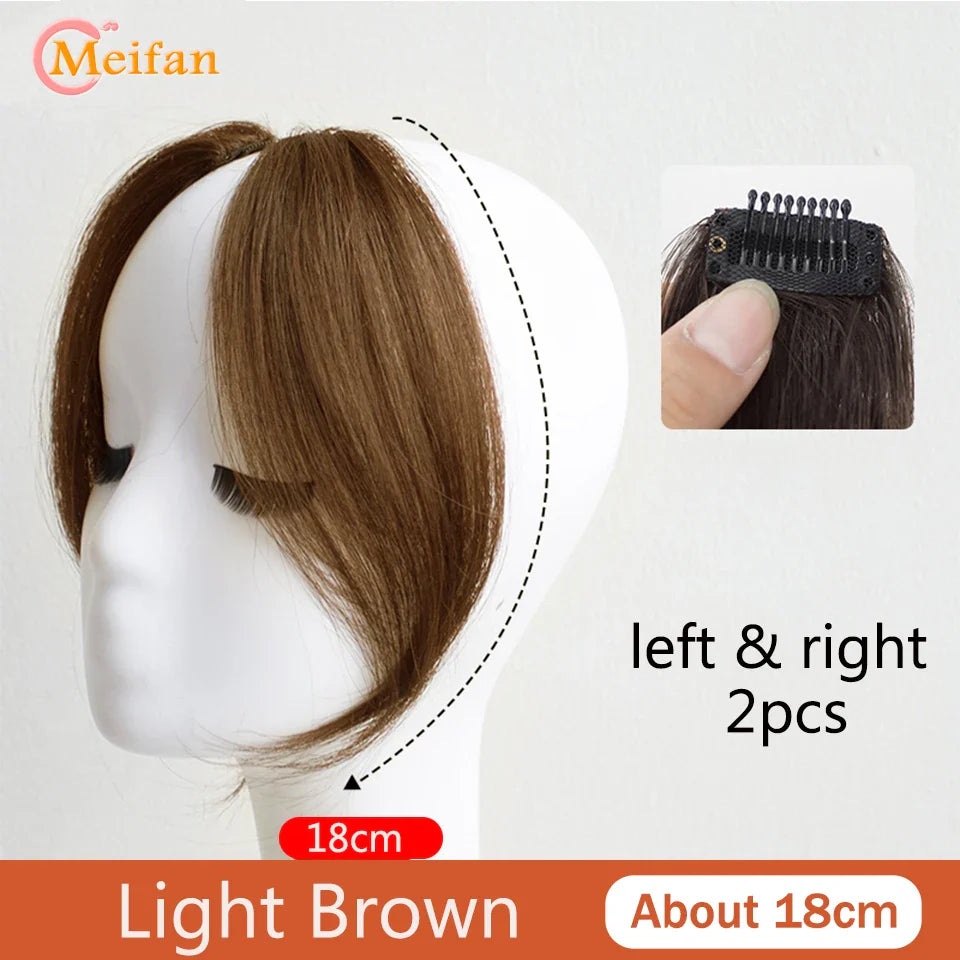 MEIFAN Synthetic False Bangs Clip-In Bangs Extension Natural Neat Fake Fringe Topper Hairpiece Invisible Clourse Hairpieces