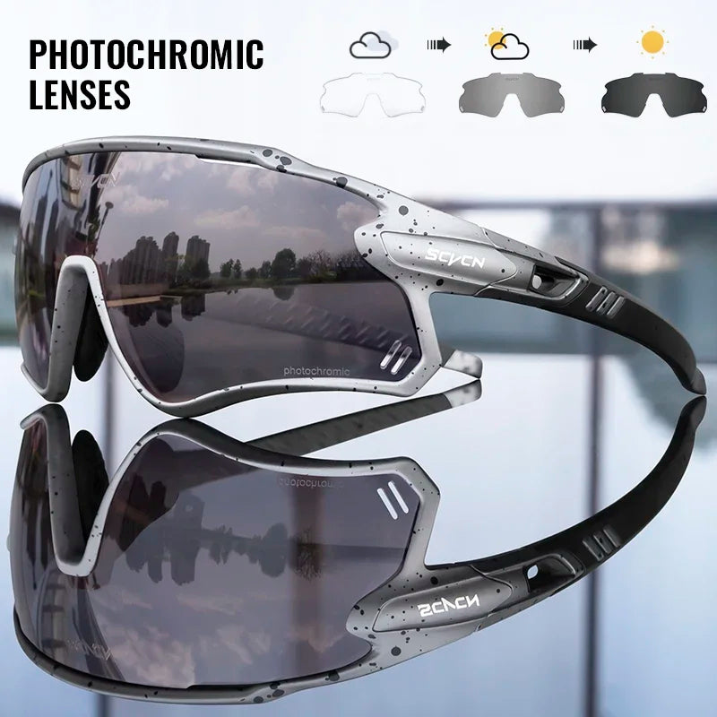 Scvcn Mens Photochromic Sunglasses Cycling Glasses Mountain Bike Goggles Women Baseball Eyewear Bicycle Glasses Outdoor Sports