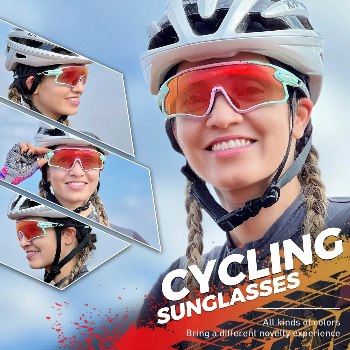 Scvcn Mens Photochromic Sunglasses Cycling Glasses Mountain Bike Goggles Women Baseball Eyewear Bicycle Glasses Outdoor Sports