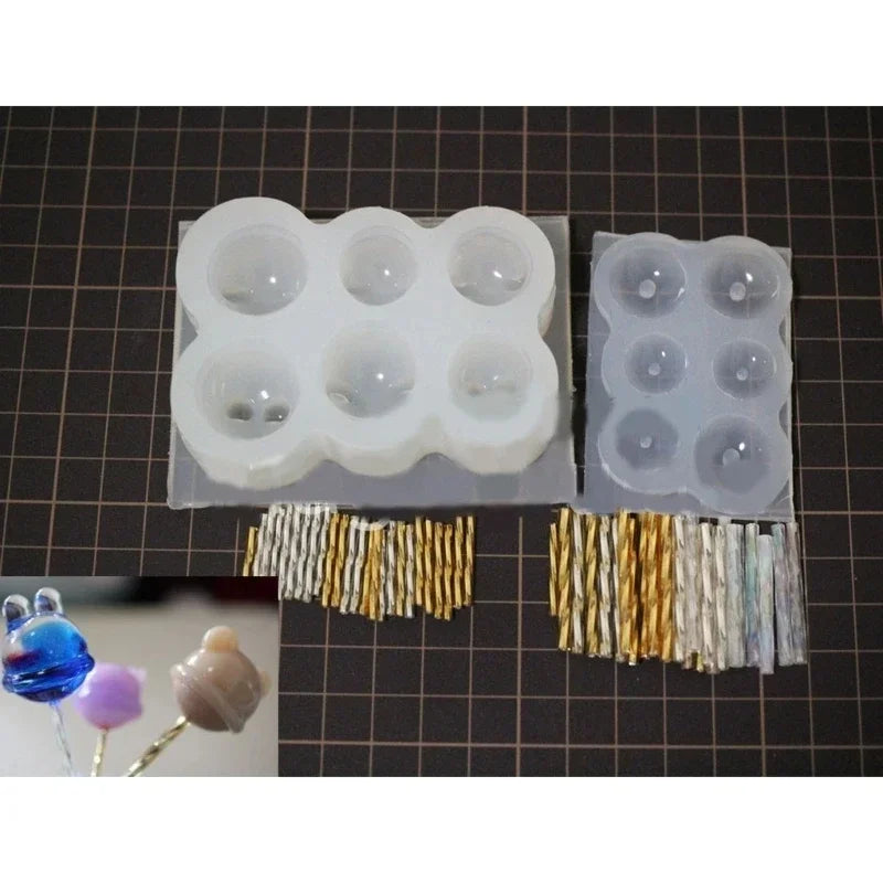 DIY Handcraft Egg Tart Lollipop Shaped Silicone Epoxy Resin Mold Mirror Craft Mold Silicone Mould Jewelry Making Tool