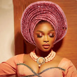 NEW Sequins Turban Cap for Women Ready to Wear African Auto Gele Headtie Nigeria Wedding Geles Female Head Wraps Lady Headpiece