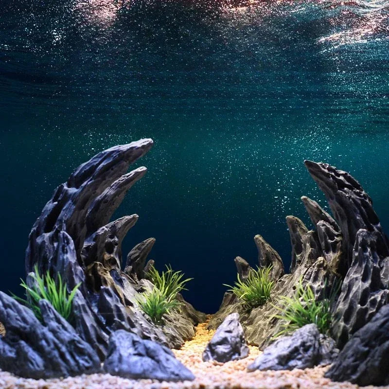 Canyon Scenery Fish Tank Simulation Seiryu Stone Landcape Rockery Decoration Claw Small Ornaments Aquarium Valley Resin