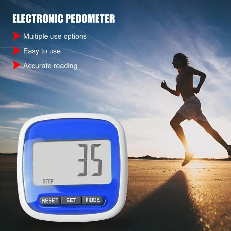 Mini Digital Step Counter Large Screen Smart Electronic Pedometer For Walking Distance Lightweight Design Calorie Counting