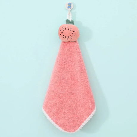 Cute Cartoon Hanging Hand Towels Soft Plush Absorbent Children's Kids Wipes Towel Dry Handkerchief Kitchen Bathroom Wiper Cloths