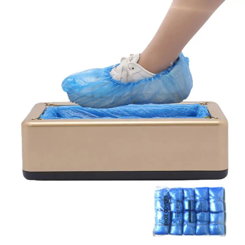 Automatic Disposable Shoe Cover Waterproof Overshoes Dispenser Portable Hand-Free Machine for Home Office Hospital Factory