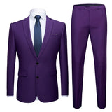 Jacket + Pants 2 Pieces Set / 2023 Fashion New Men's Casual Boutique Business Dress Wedding Groom Suit Coat Blazers Trousers