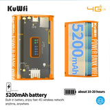 KuWFi 5200mAh 4G LTE Router Proteble Mobile Travel Router 150Mbps Wireless Wi-Fi Hotspot USB Output TypeC Charging SIM Card Slot